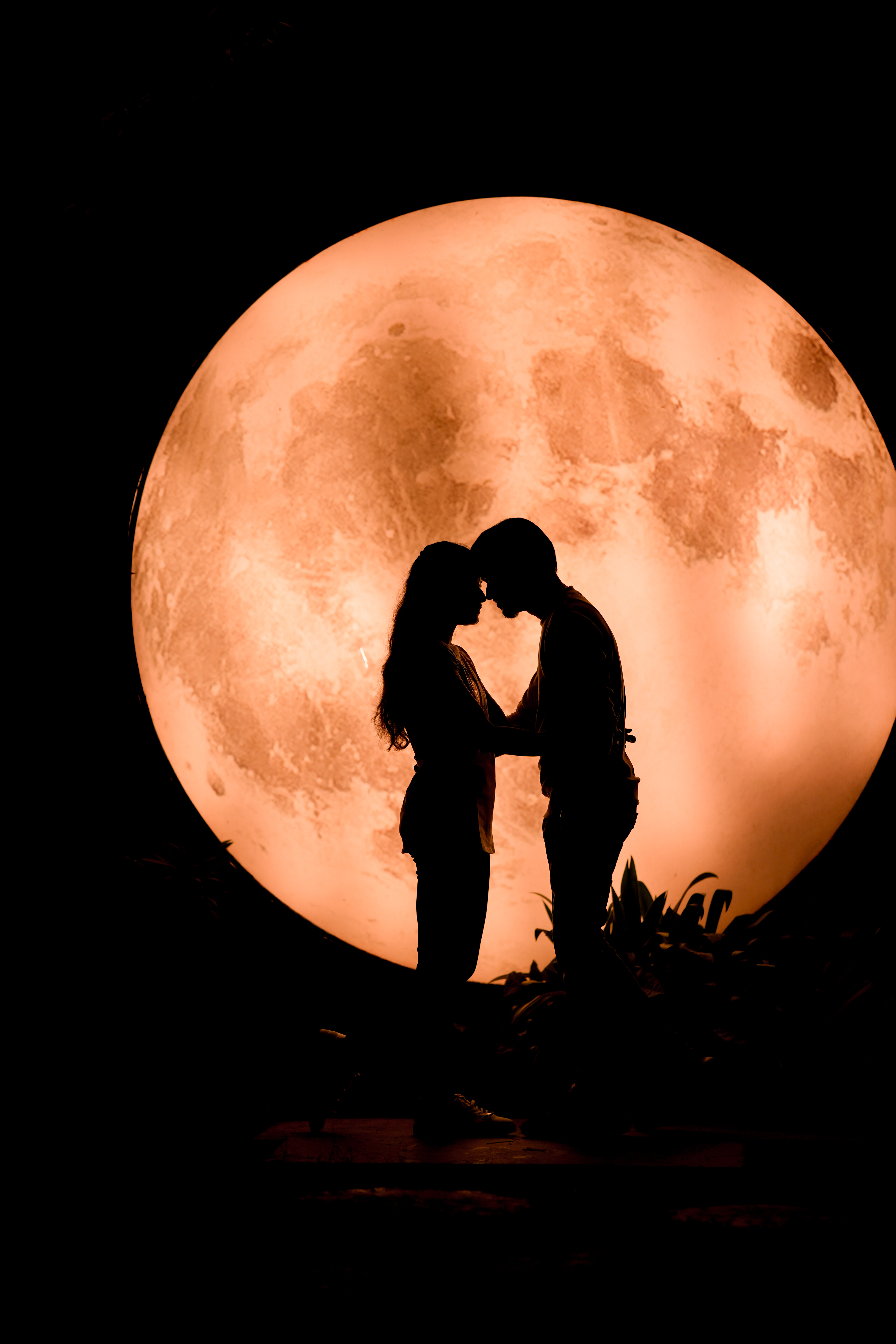 Couple Moon Night Wedding Reception Photoshoot