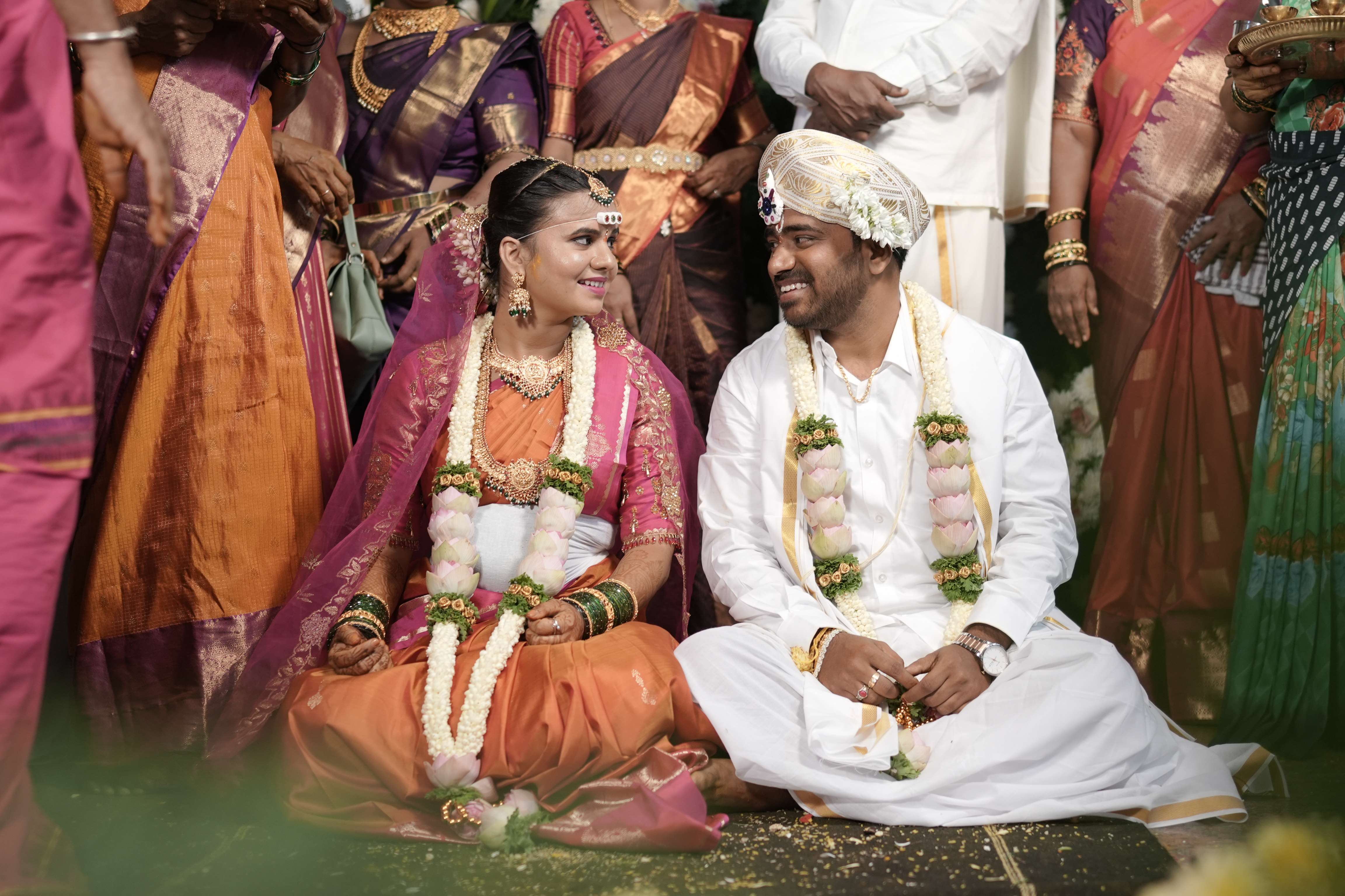 Couple Sitting Together During Marriage Ceremony